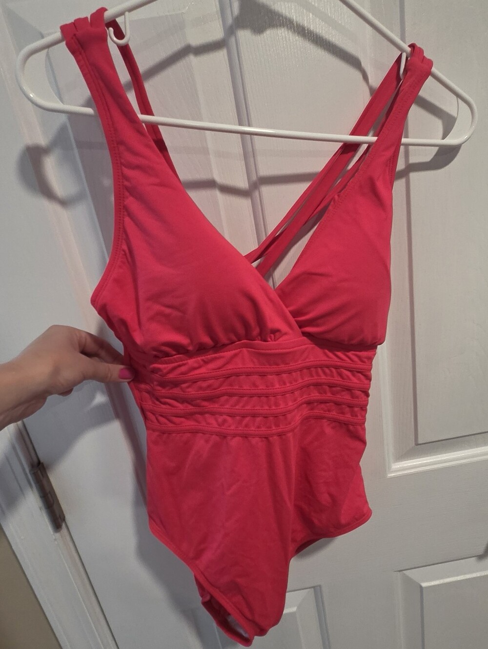 La Blanca Vibrant Pink Ruched One-Piece Swimsuit